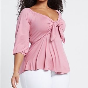 Tie front peplum top